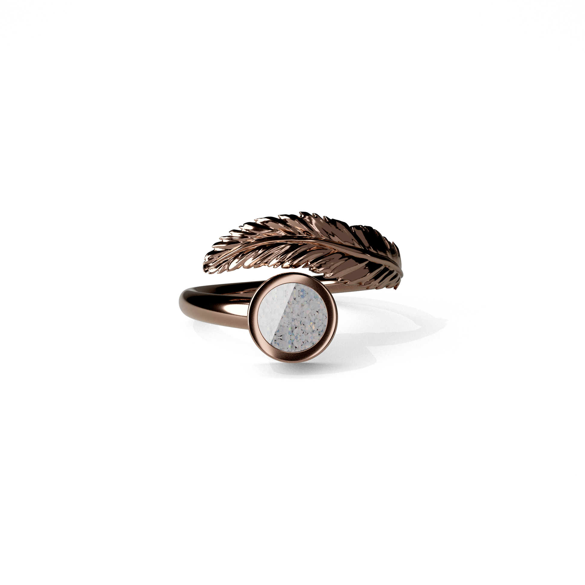 Rose gold feather on sale ring